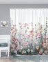 SUMGAR 72 x 72 inch Colorful Flowers Shower Curtain Set with Hooks - Pink Floral Romantic Wildflower Plants