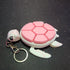Articulating Sea Turtle Fidget Keychain Charm (White/Pink) - Sensory Fun