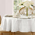Newbridge 60 x 84 Inch Oval Fabric Tablecloth, Elegance Plaid, 100% Polyester, White, No Iron Soil Resistant