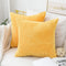 Home Brilliant Yellow Throw Pillow Covers Set of 2, 18x18 Super Soft Decorative Striped Corduroy Mustard Pillows
