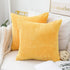 Home Brilliant Yellow Throw Pillow Covers Set of 2, 18x18 Super Soft Decorative Striped Corduroy Mustard Pillows
