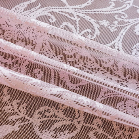 96 Inches 1 59 96 Inch TUDECO Pink Ruffle Curtains Long - Feminine Light Pink Sheer Floral Girly Curtains for Baby