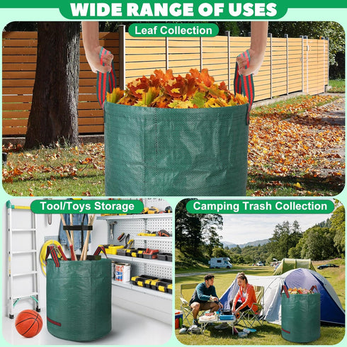Yujelinn 72 32 & Gallon Reusable Yard Waste & Lawn and Leaf Bags with Handles - Tear Resistant Garden Trash Bags