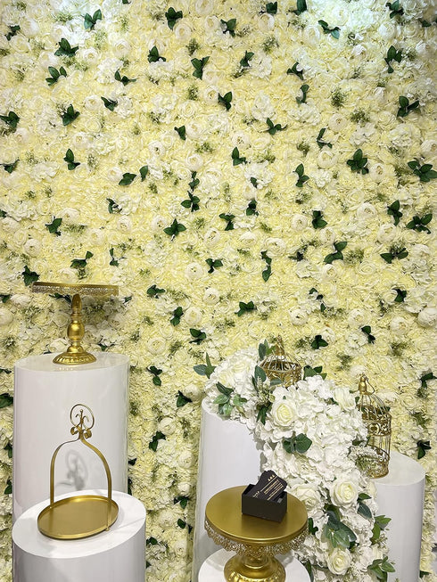 10PCS Silk Hydrangea Heads with Stems, Artificial Flowers for Wedding Party Home Decor, Champagne