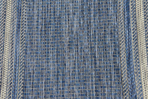 Unique Loom 2' x 6' Outdoor Border Collection Area Rug, Soft Border, Blue/Ivory Runner