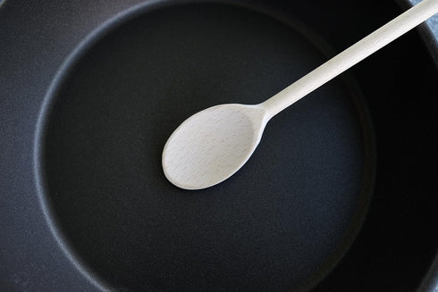 10 Inch Long Wooden Spoon Set by BICB, Natural Beechwood Mixing Spoons, Set of 6 for Cooking
