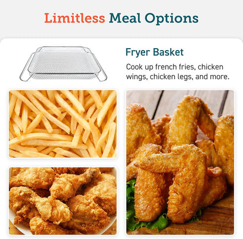 COSORI Fryer Basket for Air Fry and Cook, Toaster Oven, Carbon-Steel