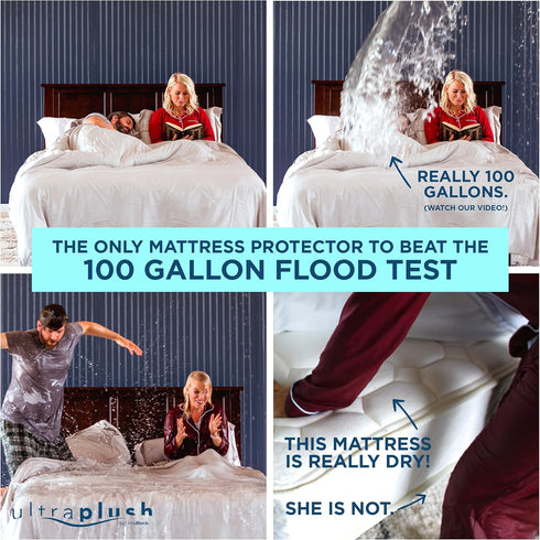 UltraPlush King Waterproof Mattress Protector, Bedwetting Bed Cover