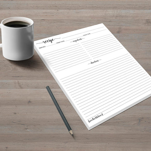 321Done Recipe Paper 8.5x11 White, 50-Pack, Full Page Blank Recipe Paper for Your Own Recipes