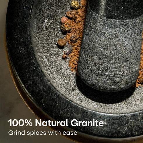Set 1 Praknu Mortar and Pestle Small - Heavy-Duty Cup Stone Grinder for Spices & Herbs - Durable Granite Molcajete