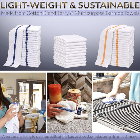 36 28oz (3 Dozen) (36, GOLD TEXTILES PC New Cotton Blend White Restaurant Bar Mops Kitchen Towels White)