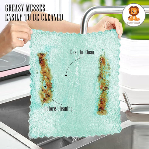 24 Pack 16 19 Inch Kitchen Dishcloths - Does Not Shed Fluff - Reusable Dish Towels, Dish cloths, Super Absorbent Coral
