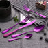 Silverware Set, 20-Piece Purple Flatware Cutlery Set, Service for 4, Stainless Steel Kitchen Utensil Set for Home &