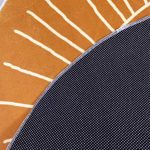 4Ft, USTIDE Kids Rug Round Round Lion Play Mat Non Slip Kids Circle Rug Soft Nursery Rug Wahable Floor Carpet