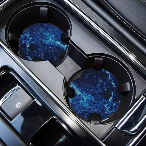 WOCOCN Car Coasters, 2.75inch Anti Slip Cup Holder Coasters for Car, Pack of 2 (Blue Sky)