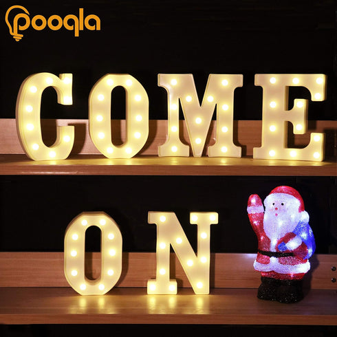 Pooqla LED Marquee Letter Lights Sign - Light Up Alphabet Letter for Home Party Wedding Decoration J