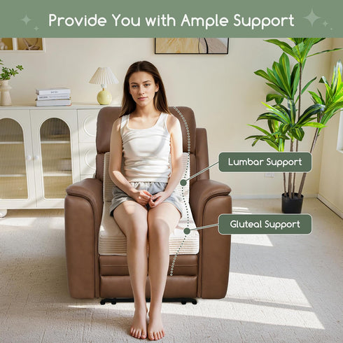 4" 12" HIGOGOGO Corduroy Recliner Chair Cushion with Lumbar Support Pillow Soft Non-Slip Thick Seat Pad Prevent