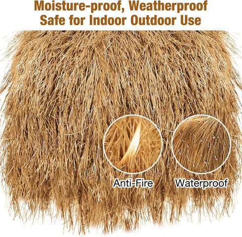 XLX TURF Synthetic Thatch Grass Roof - Fire Proof Artificial Straw Roll for Tiki Bar Garden Decor