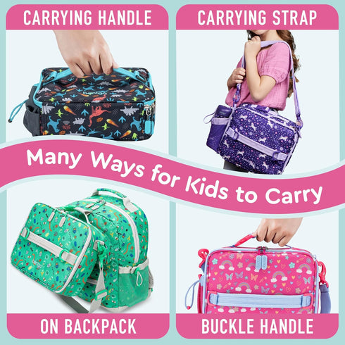 Bentgo Kids Lunch Bag, Double-Insulated Reusable Lunch Bag for Kids 3+, Adjustable Strap, Easy-Clean, Water-Resistant