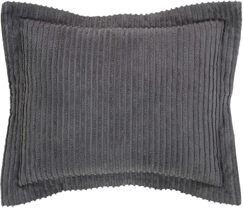 Better Trends Jullian Collection - Super Soft Lightweight 100% Cotton Tufted Standard Sham in Gray, Machine Washable