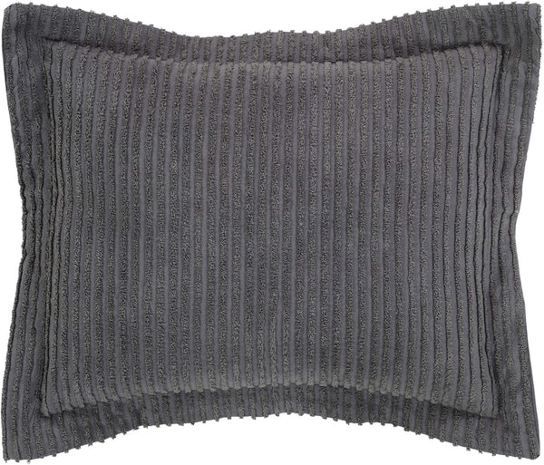 Better Trends Jullian Collection - Super Soft Lightweight 100% Cotton Tufted Standard Sham in Gray, Machine Washable