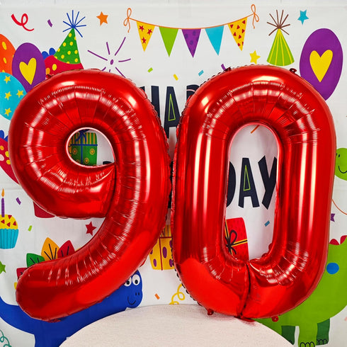 40 inch Red Big Number 9 Birthday Party Decoration, Foil Polyester Film Balloons for Anniversary Party, Wedding for