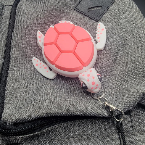 Articulating Sea Turtle Fidget Keychain Charm (White/Pink) - Sensory Fun