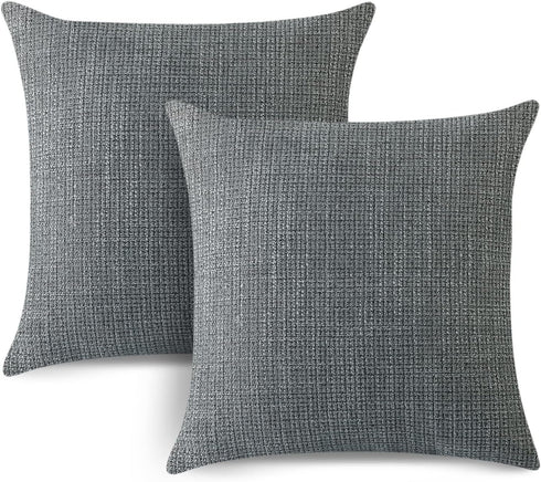 OTOSTAR Set of 2 Linen Throw Pillow Covers, 28x28 Inch Decorative Cushion Covers for Home Decor, Dark Grey