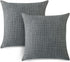 OTOSTAR Set of 2 Linen Throw Pillow Covers, 28x28 Inch Decorative Cushion Covers for Home Decor, Dark Grey