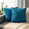 PAVILIA Teal Blue Fluffy Throw Pillow Covers, Set of 2 - Decorative Accent Pillow Cases for Bed Sofa Couch, Soft Faux