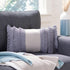 12 20-inch SAFAVIEH Home Collection Grema Boho Fringe Light Grey/Periwinkle x Rectangle Decorative Accent Throw Pillow