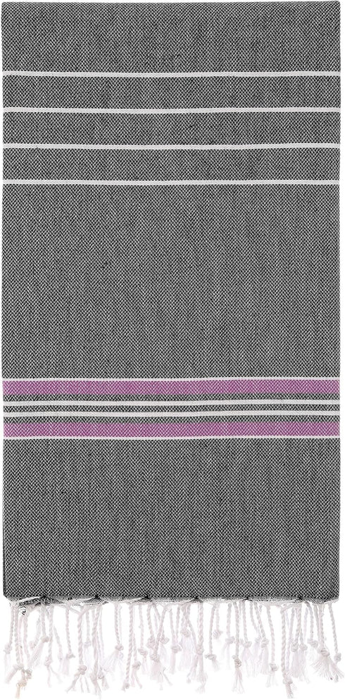 Cacala Turkish Beach Towel, Quick Dry Prewashed, Extra Large Peshtemal for Bathroom, Travel, Pool, 37 in x 70 in