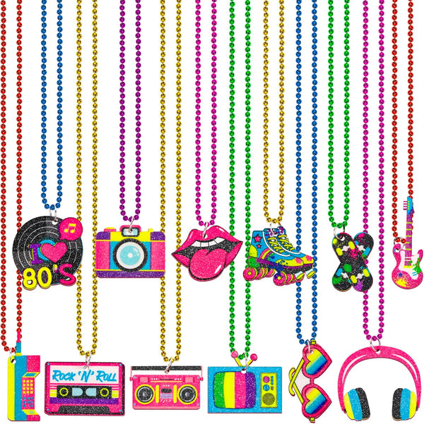 Moon Boat 48PCS 80s Party Decorations Favors: Retro Disco Rock Beads Bulk