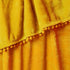 Cozy 50x60 Inches PAVILIA Fleece Throw Blanket for Couch with Pom Pom Fringe, Mustard Yellow, Soft Fuzzy Flannel