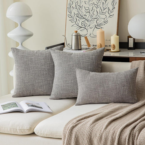 Kevin Textile Decorative Throw Pillow Covers, Set of 2, 20 x 20 inches, Grey, Modern Farmhouse