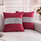 TAOSON Pack of 2, Luxury Wine Red Matching Sequin Patchwork Velvet Throw Pillow