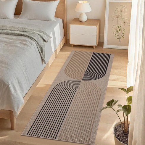 COZYLOOM 2x6 Striped Kitchen Rugs Non Slip Washable, Easy Jute Runner Rug for Hallway, Non Shedding Stain Resistant
