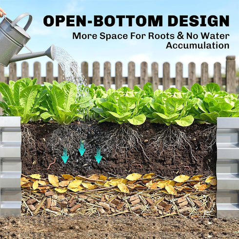 4' 2' 1' Outsunny Galvanized Raised Garden Bed, x x Metal Planter Box, for Growing Vegetables, Flowers, Herbs