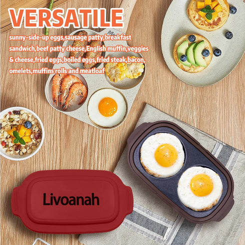 2 Microwave Egg Cooker for Eggs - Microwave Egg Poacher & Fryer for Breakfast Sandwiches, Quick Breakfast Maker