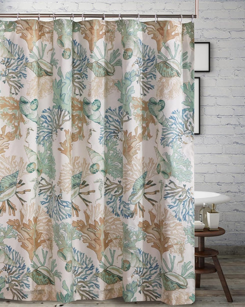 Greenland Home Fashions Fabric Sensations Shower Curtain, Atlantis, 72x72 inches, Stylish Bathroom Decor, Machine