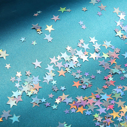 Hestya 60g Star Confetti Glitter, Metallic Foil Stars for Party Wedding Festival Decorations (Holographic Silver)