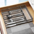 JANE EYRE Drawer Organizer, Cutlery Tray Silverware Flatware Storage Divider for Kitchen, Mesh Wire with Non-slip Foam Feet, 5 Component, Silver by JANE EYRE
