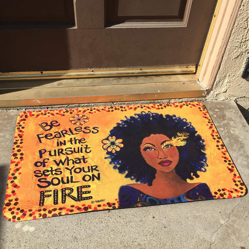 Shades of Color African American Interior Floor Mats, 29.5 x 17.7 Inches, Soul on Fire