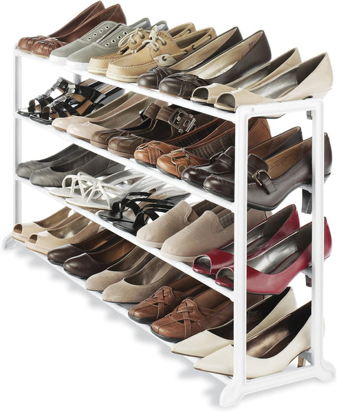 4 20 Whitmor Tier Pair Floor Shoe Rack - White