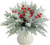 Watayo 60 Pcs Artificial Christmas Snow Pine Branches with Red Berry Stems, Snowy