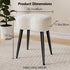 17.7in Teddy Velvet Vanity Stool, Upholstered Makeup Chair with Sturdy Metal Legs, Soft Padded Ottoman Footrest, Modern