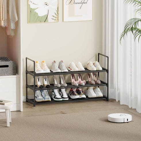 Saincustom 3-Tier Closet 3 Shoe Rack, Shoe Organizer, Sturdy Shoe Storage Shelf, Perfect for Front Door Entrance