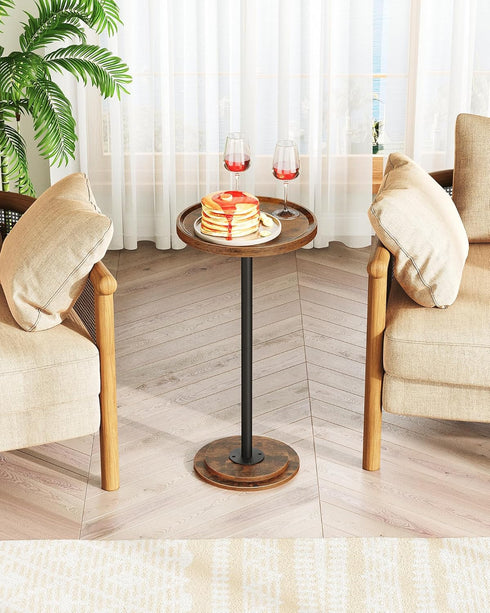 TBZ30BF CHOEZON Drink Table, Small Round Side Table for Small Spaces, Thickened Base End Table, for Living Room