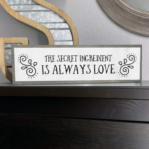 Love Wood Signs (Medium - Wood And Metal, The Secret Ingredient Is Always Love)