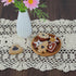 kilofly Handmade Crochet Lace Rectangular Table Runner 11 x 43 Inch, Beige